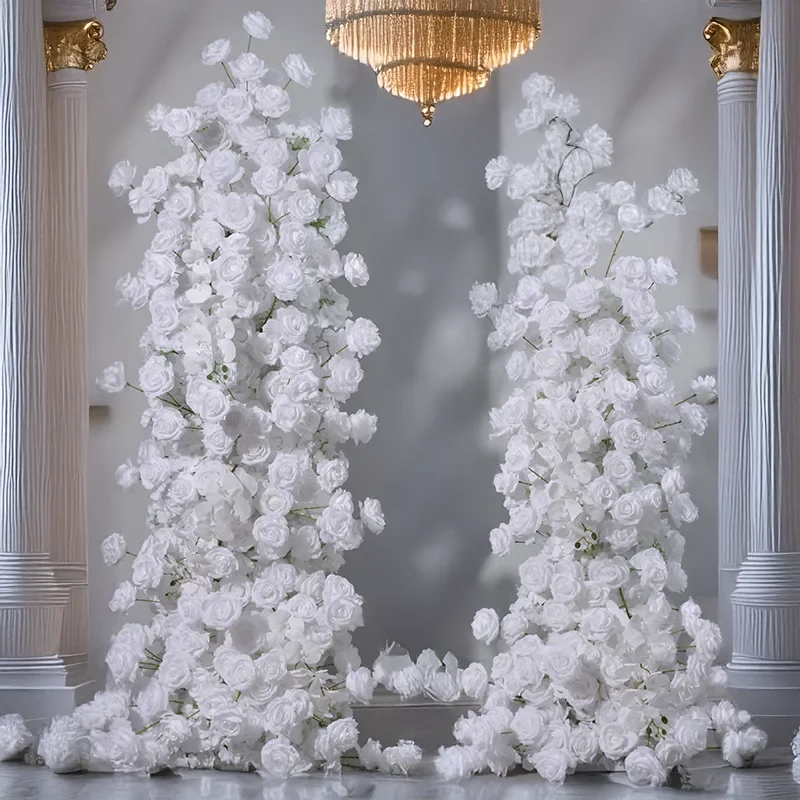 

Белые искусственные розы для свадебного декора: фон для мероприятий, арки, украшения для тортов, сцены, цветочные композиции для банкетов и церемоний