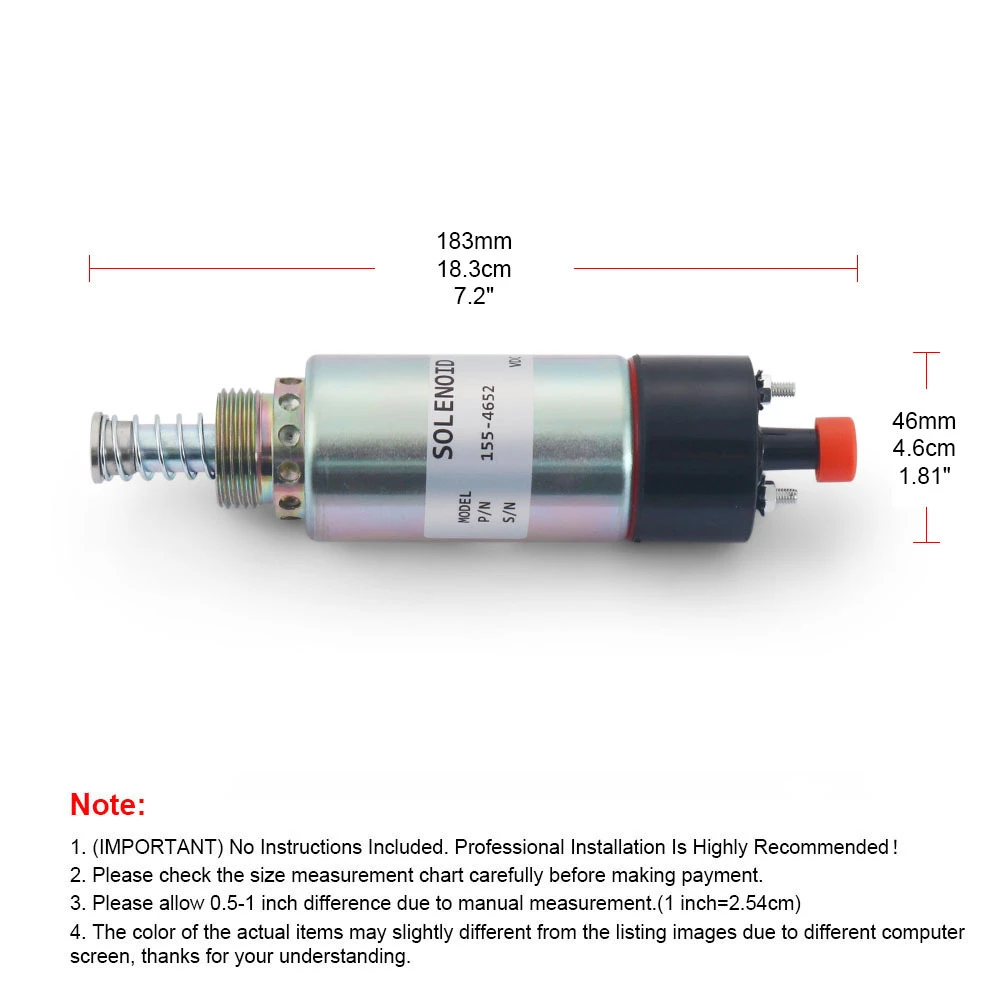 

​24V 8C-3663 155-4652 125-5772 Shut Off Solenoid for Cut 3126 3114 3116