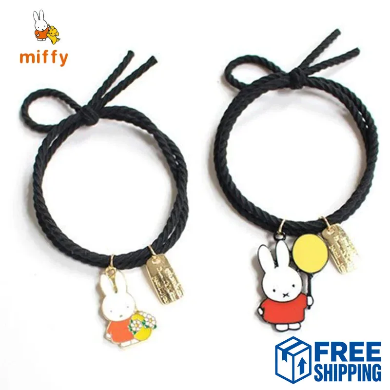 

Kawaii Miffy Hair Rope Cartoon Dopamine Seamless Headband Simple Style Temperament Hair Accessories Present for Girl and Student