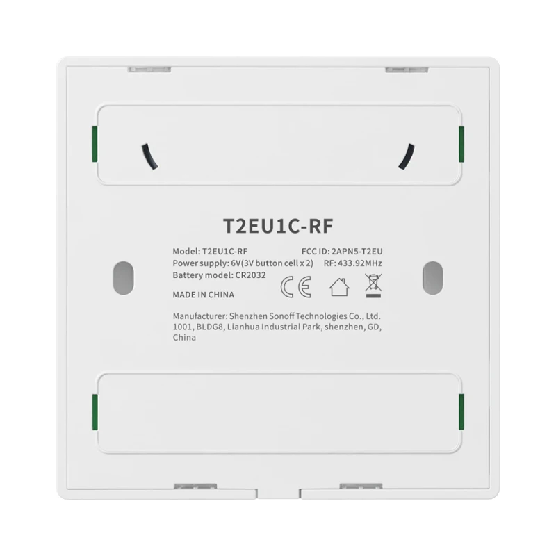 SONOFF T2EU-RF Wall Panel Sticky 433MHz RF Remote Wireless 1-3 Gang Two-Way Control With 4CHPROR3 RFR2 TX Wall Switches