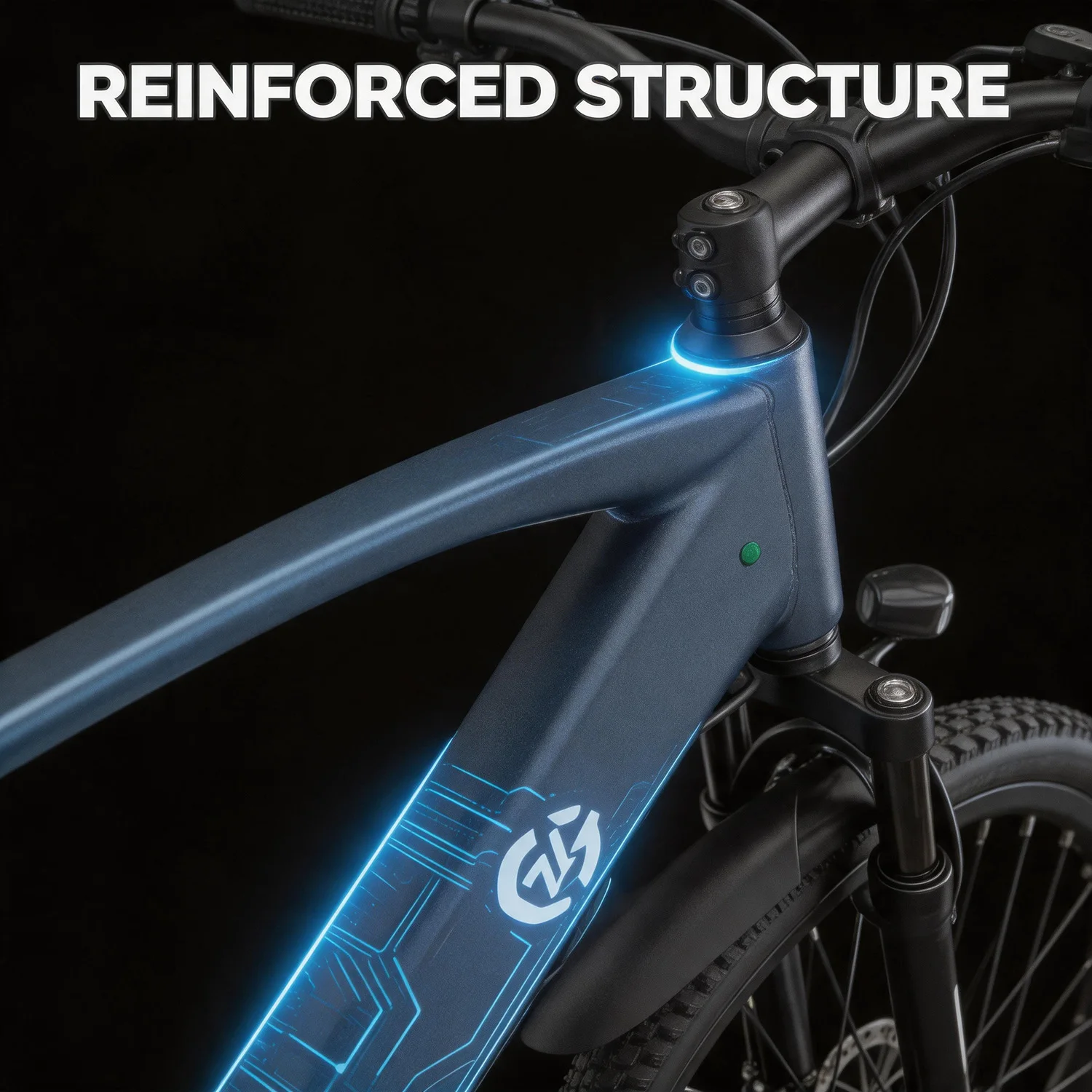 US stock all-weather e-bike 48V500W 40-70km range 24/7 support premium value pedal assist front LCD light stylish durable dual disc brakes compact 7-speed hill climb for off-road rugged terrain multi-mode weekend gift for husband parents view 8