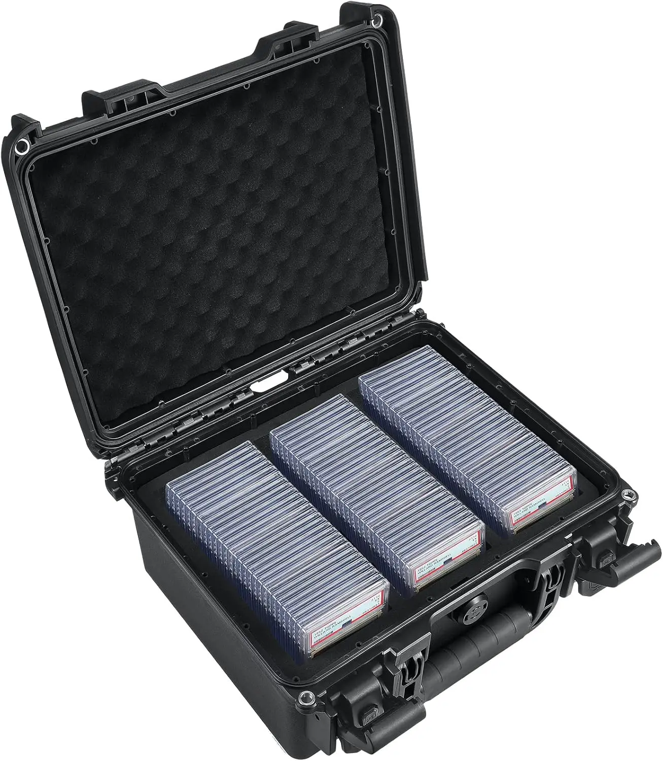 

Waterproof Graded Card Storage Box Compatible with 102 Slabs, Sports Trading Card Case Fits PSA, BGS, CGC, SGC, Magnetic Holders