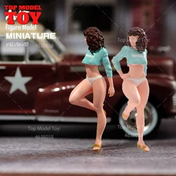 Painted Miniatures 1/64 1/43 1/87 Stand Sexy Beautiful Woman Female Scene Figure Dolls Unpainted Model For Cars Vehicles Toy