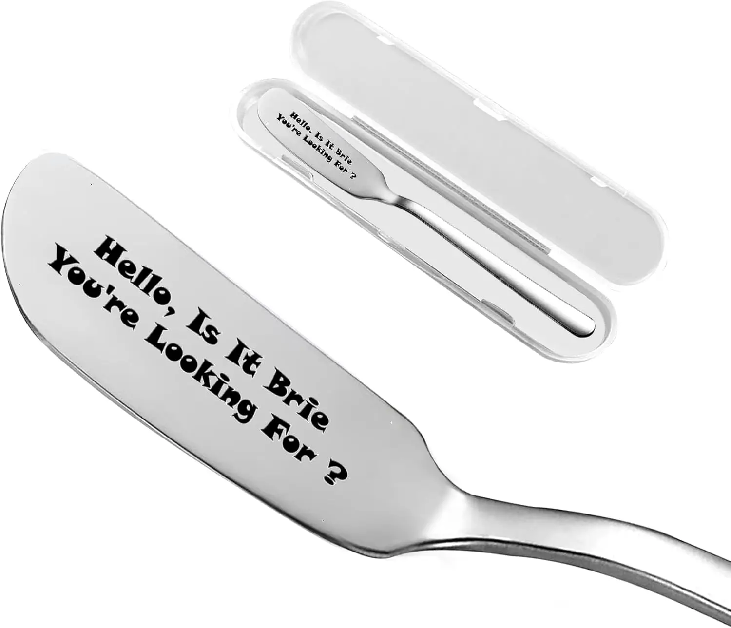 

Hello, Is It Brie You're Looking For Funny Butter Knife, Personalized Engraved Peanut Butter Spreader Cheese Knives, Novelty An
