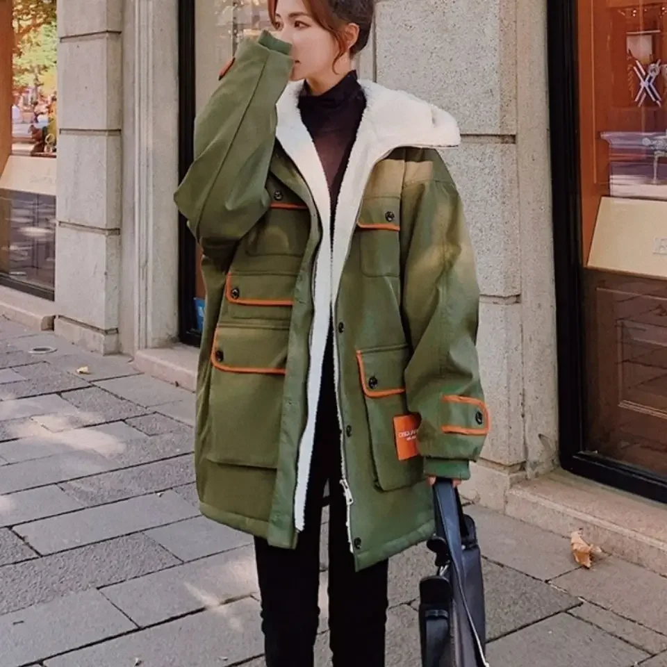 Winter Women's Cold Coat Parkas Super Hot Coats Jackets Fur Lined Coat Bomber Jackets Oversized Korean Fashion Luxurious
