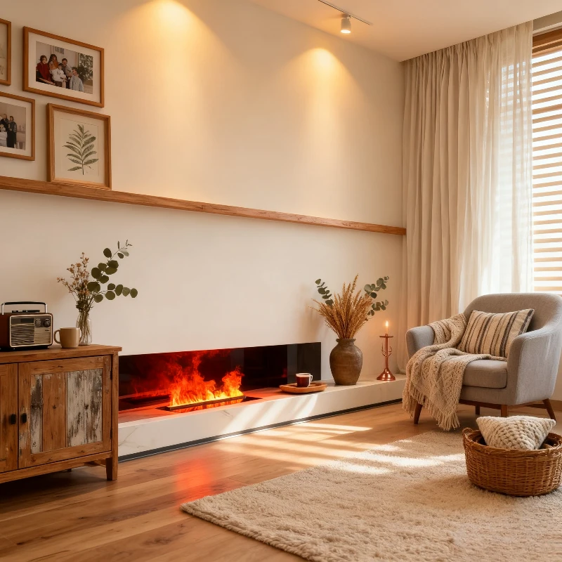 2025 New 3D Atomized Fireplace-Embedded Simulated Flame Decor with Humidifier Economical Mist Fireplace - Low Power Consumption