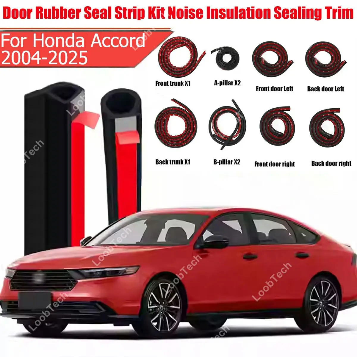 

Door Seal Strip Kit Rubber Weather Draft Wind Noise Reduction For Honda Accord Self Adhesive Door Engine Cover Soundproof Strip