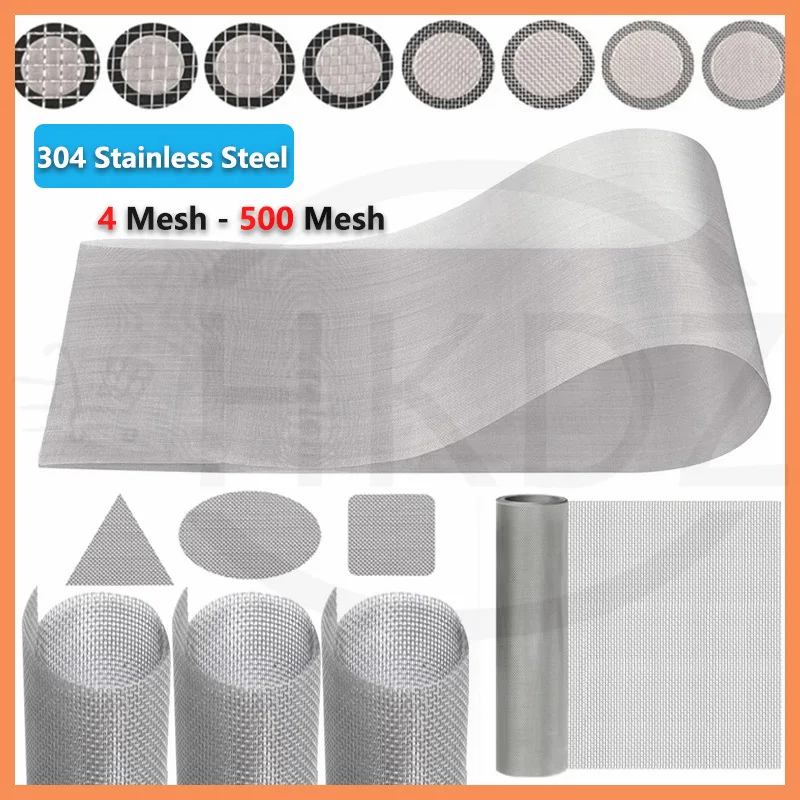 4-500 Mesh 304 Stainless Steel Filter Screen Woven Metal Mesh Stainless Steel Screening Filter Sheet Suitable Ventilation Window