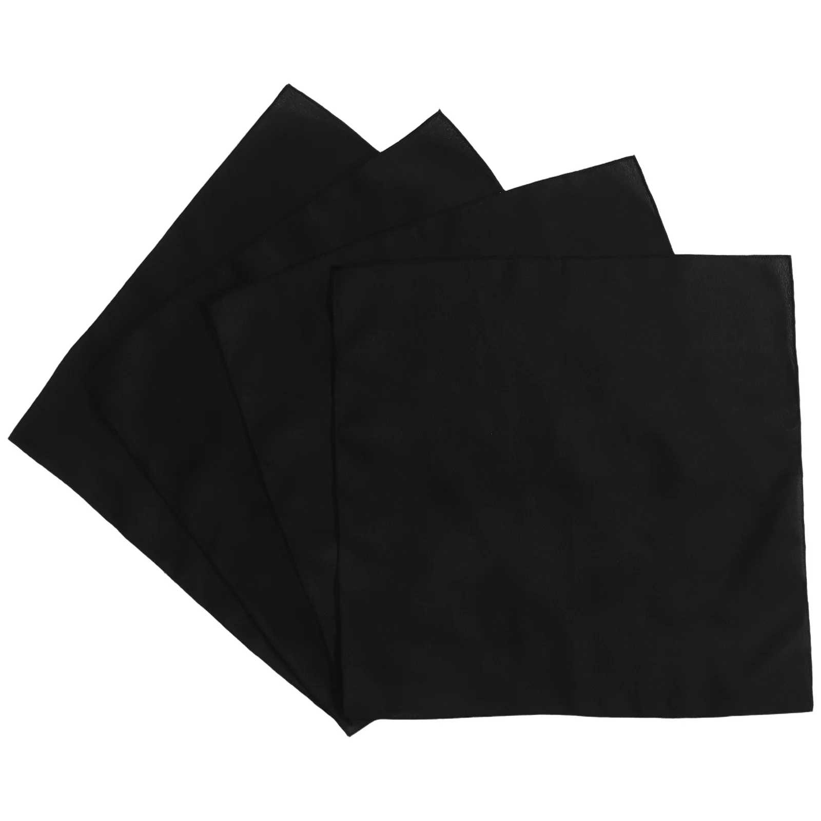 

4Pcs Black Cloth Napkins Washable Polyester 17x17in Reusable Fabric Napkins for Party Wedding Banquet Table Decor