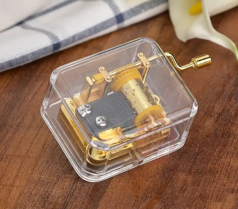 Gold-plated movement, hand-cranked music box, music box, wedding souvenir, birthday gift, creative DIY children's toys