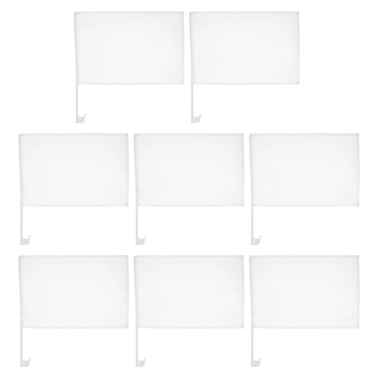 

8Pcs White Weatherproof Paintable Window Flags for Cars Trucks Boats Ideal for Parades Garden Decorations