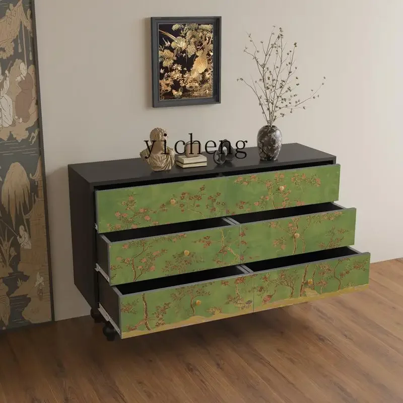 GZ-28  Solid Wood Six-Drawer Bedroom Hallway Storage Cabinet Home Living Room Drawer Cabinet Wall-Mounted