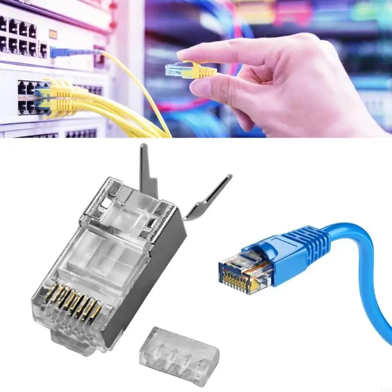 

E1PF Flame Saturarding PVC Cat6a RJ45 разъемы Ethernet с усиленными идентификацией кабеля и сопротивлением изгиба