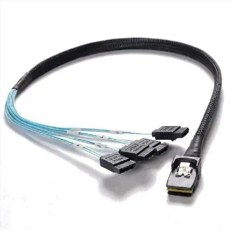 Mini SAS 36P SFF8087 to 4 SATA 7-Pin Hard Drive Host Data Cable for Computer Server High-Speed Data Transfer