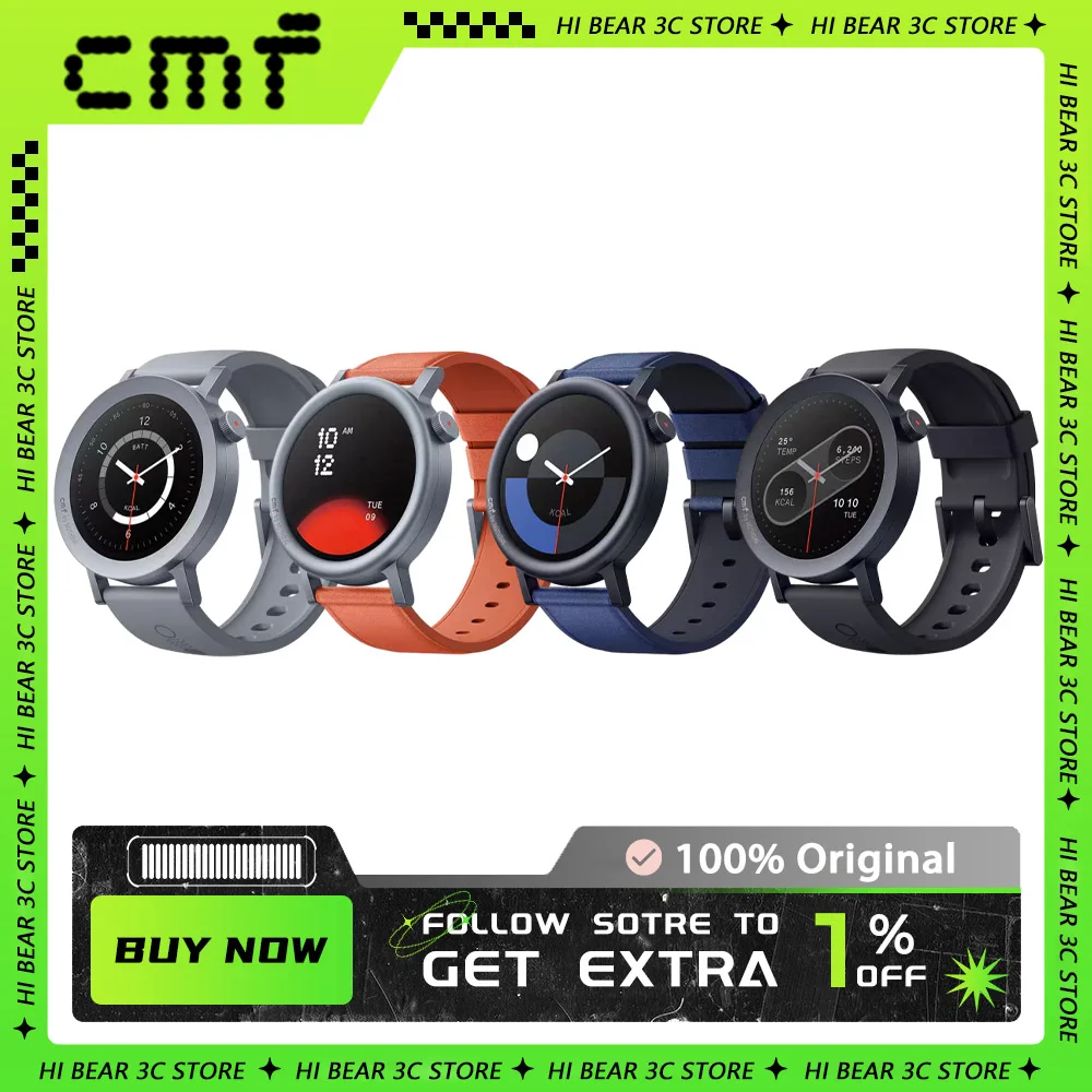 

CMF By Nothing Watch Pro 2, Bluetooth, умные часы, AMOLED-экран, водонепроницаемые, с шумоподавлением, спортивные часы, подарки по индивидуальному заказу