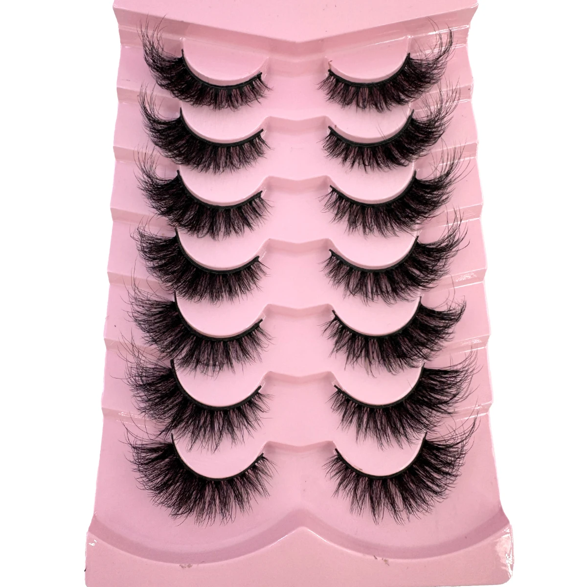 HBZGTLAD 7 Par Sztucznych Rzęs z Imitacji Norek, Puszysty Naturalny Wygląd, Rzęsy Objętościowe, Efekt \"Fox Eye/Cat Eye\", Krzyżowane, Gęste Sztuczne Rzęsy do Przedłużania