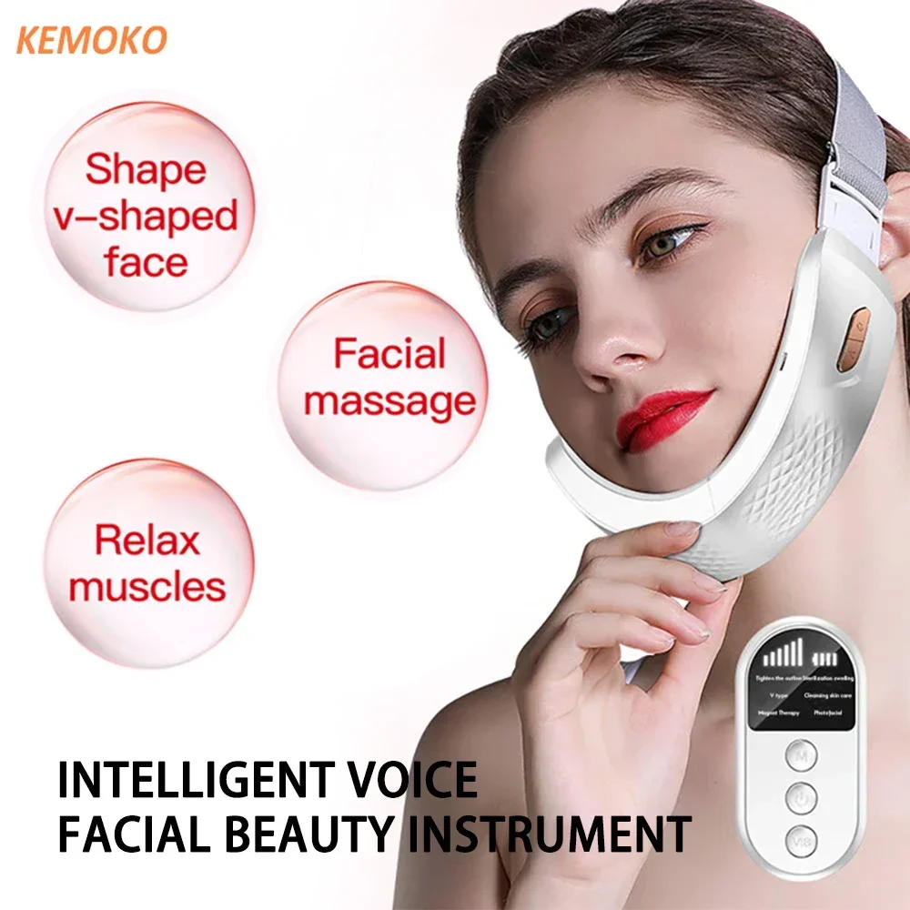 V Face Lifting Device, LED Photon Therapy, Emagrecimento Facial, V-line Massager, Facial Aquecida, Duplo Chin Eliminator, Pele Flácida Reduzir