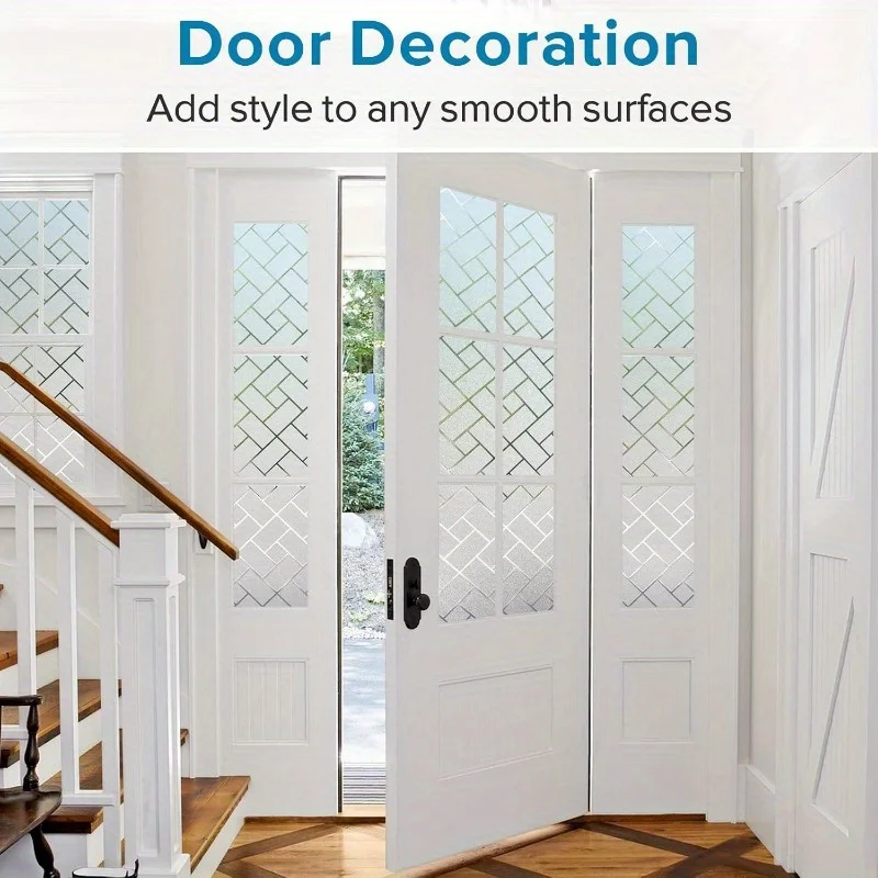 Privacy Translucent Window Film Static Cling Removable Heat Control UV Protection for Living Room Home Glass Door