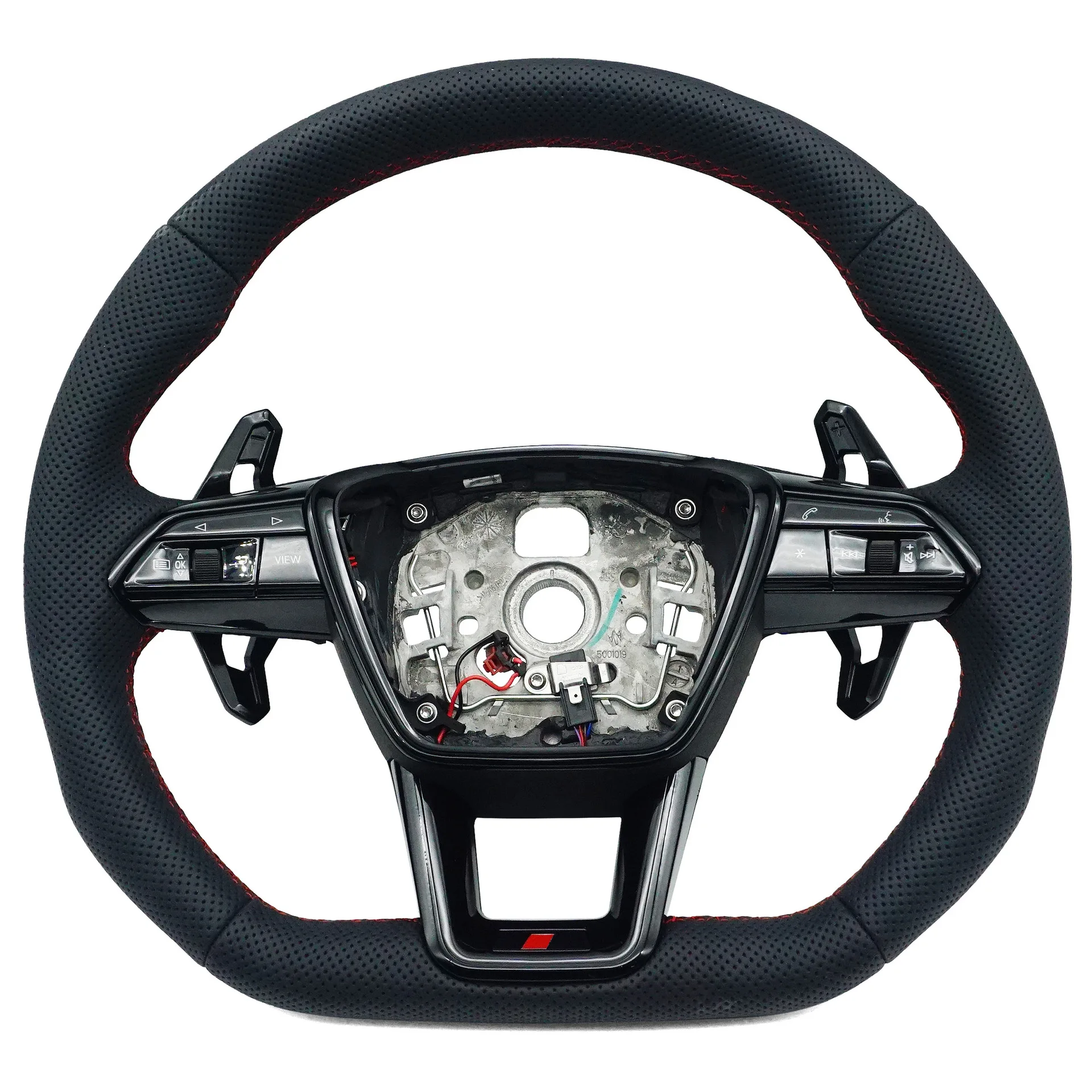 Suitable for Audi A6C8 A7 S standard fully punched red line paint black large paddle with heated steering wheel