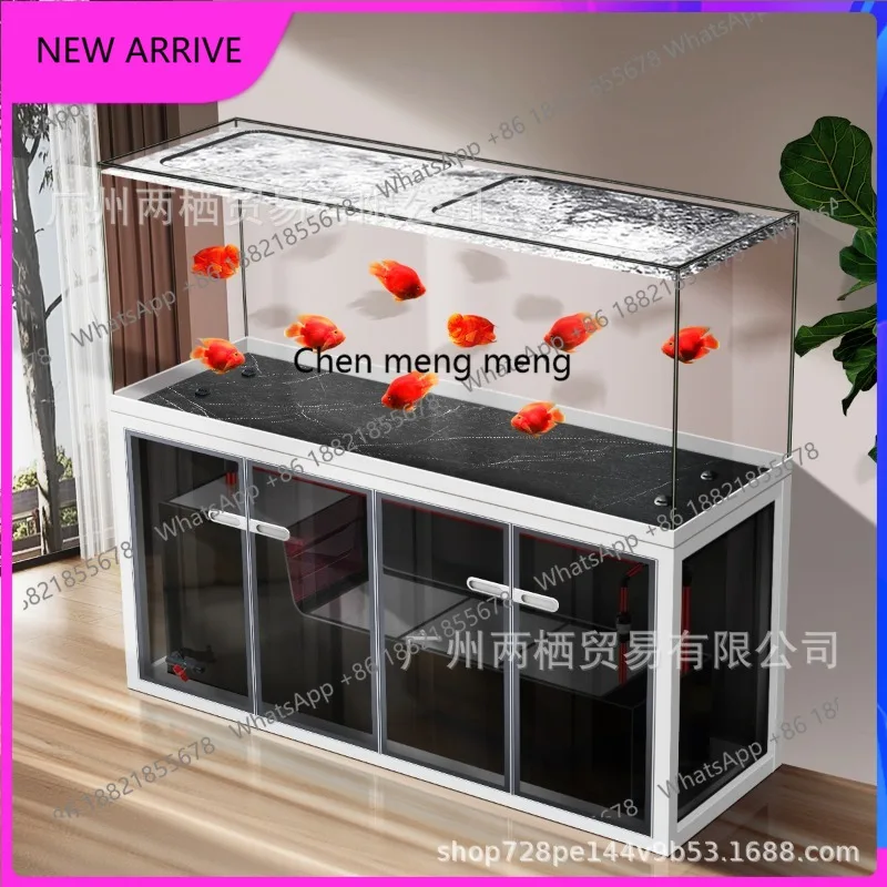 

C6601 Бескаркасный интегрированный растягивающийся без фитингов для труб, ультра-белый аквариум для гостиной, фильтр с большим дном, арованный аквариум Giro