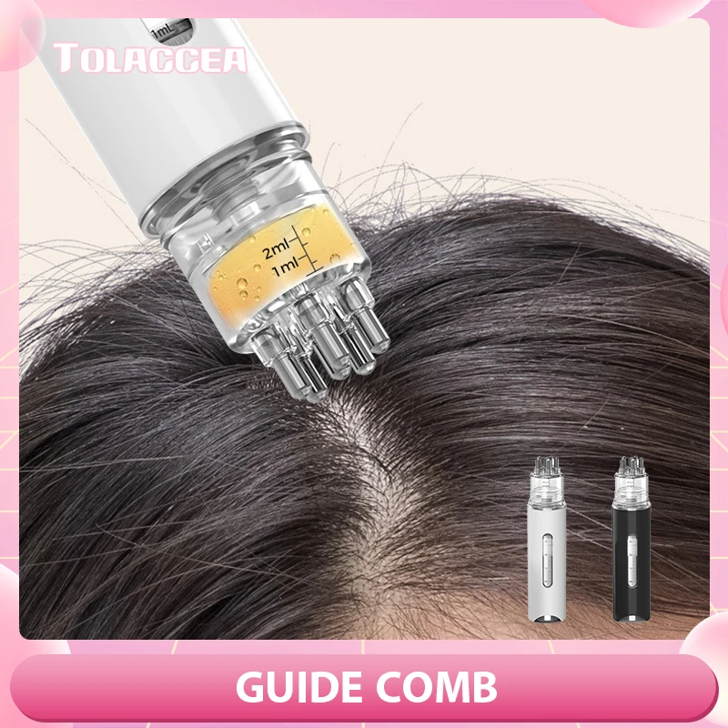 

Medicated Comb Liquid Comb Six Needles Portable Precise Guide Massage Comb 1-15ml Dual Chamber Liquid Beauty Health