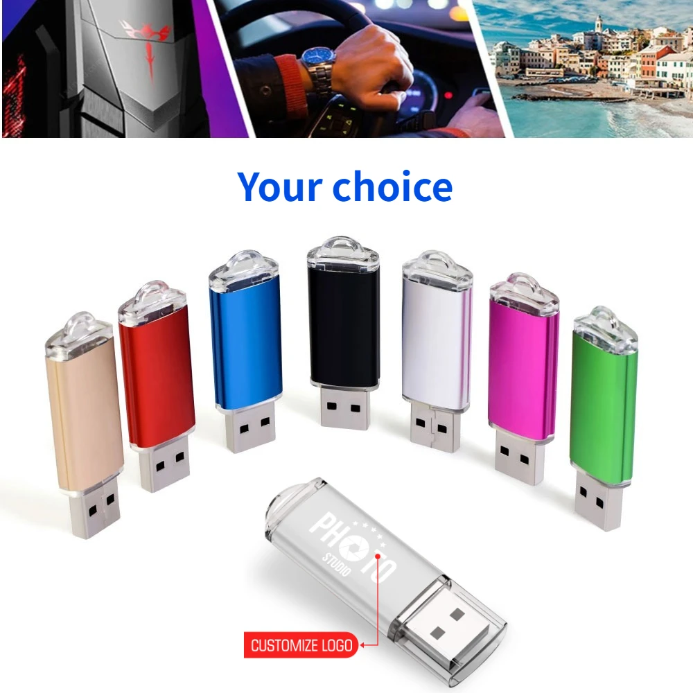 100개 맞춤형 플래시 드라이브 펜 드라이브 1GB 2GB 16GB 32GB 64GB 고품질 USB 스틱 2.0 0 메모리 스틱 메모리 플래시 드라이브 펜드라이브