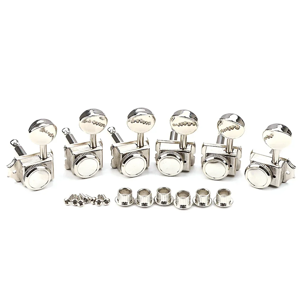 

Chrome 6-Inline Left-Handed Locking Tuners Set – Precision Tuning Pegs for Electric Guitars