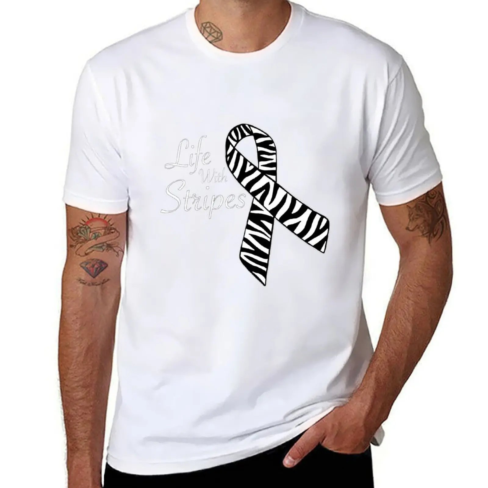 

Life with Stripes sweatshirt T-Shirt mens graphic t shirts man t shirt cotton high quality T-Shirt