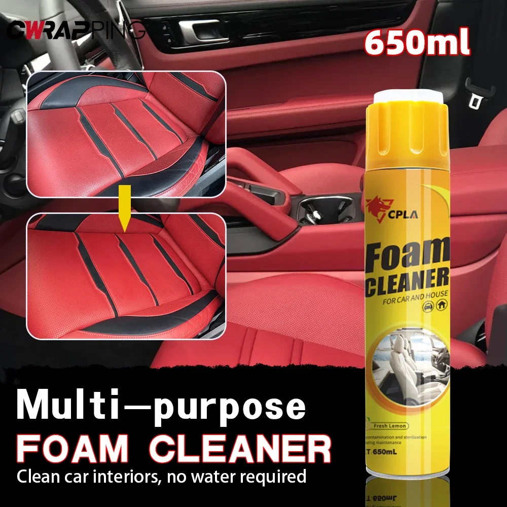 Auto Seat Cleaner Household Multi-functional No-wash Deep Decontamination Cleaning Spray 650ml Large Capacity Cleaning Tool