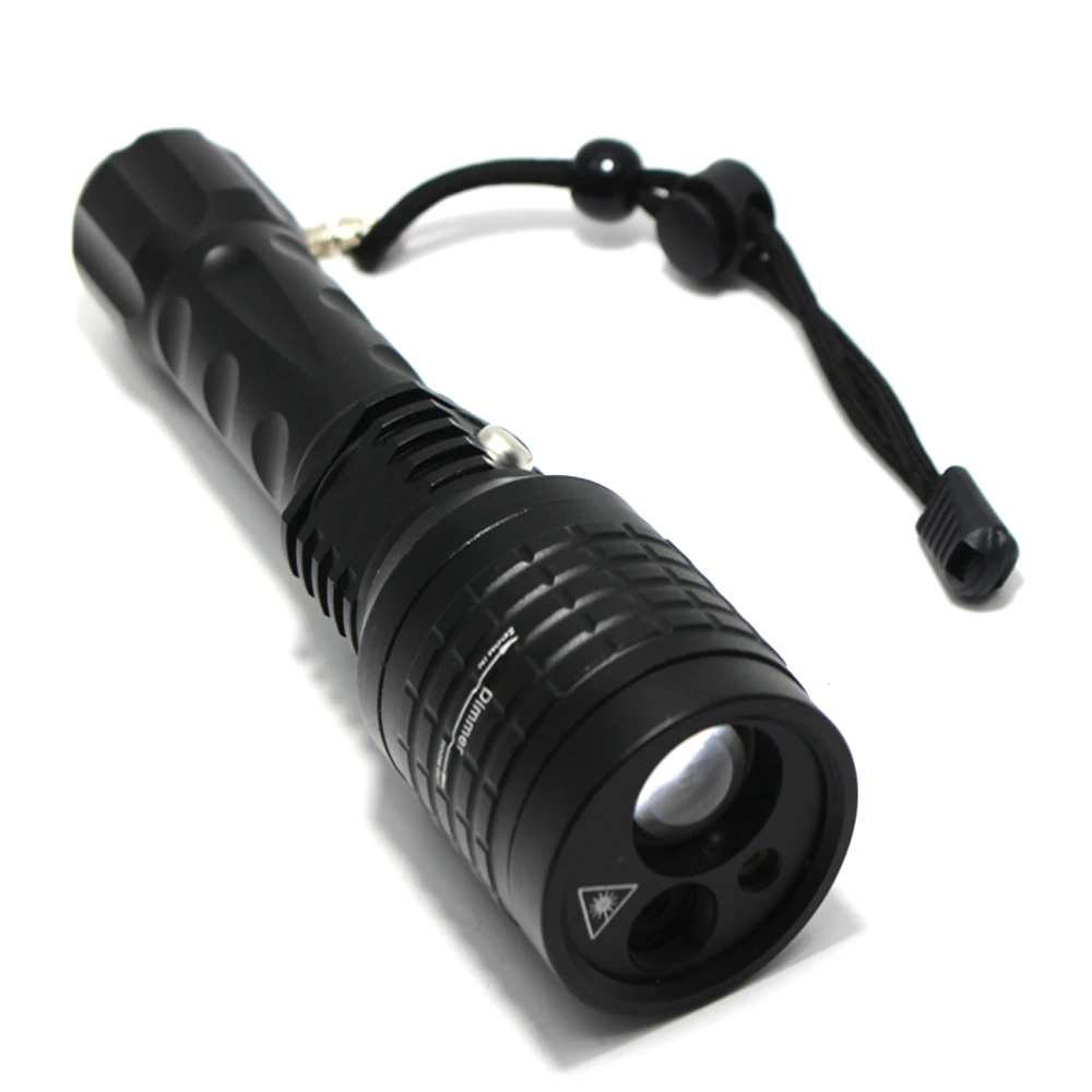 Portable Outdoor Hunting 3-In-1 Multicolor Zoom LED Flashlight White/Green Laser/Red Lasers IR focusing Tactical Flash Light