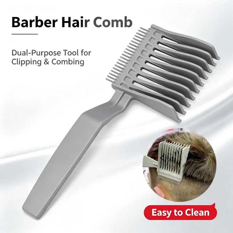 Conjunto Premium de Ferramentas para Corte e Penteados de Cabelos Longos Masculinos, com Pente para Óleo, Calibrador de Cabelo para Salão e Uso Doméstico, e Clipe Lateral de Empurrar, 1 Peça