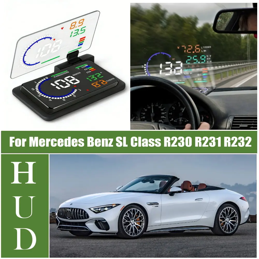 Car LED Windshield Projection Head Up Display HUD For Mercedes Benz SL Class R230 2008-2012 R231 2012-2020 R232 2022-2026