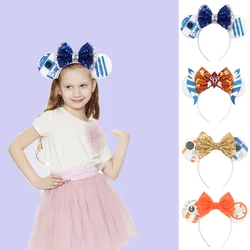 2024 Star War Character Mouse Ears Headband Sequin Bow Hairband Girls Boys Festival Party Cosplay DIY Hair Accessories Boutique