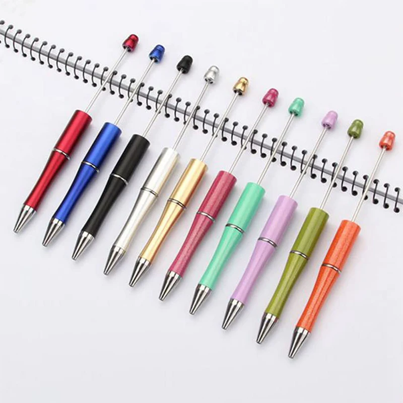 25 Stuks Beadable Pennen Diy Maken Multicolor Balpen Zwarte Inkt Voor Vrouwen Kinderen Studenten Kantoor School