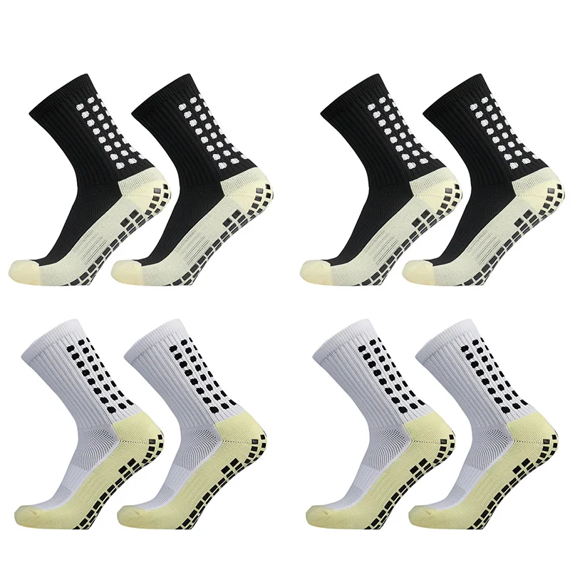 1/4 Pairs Anti-slip Soccer Women Men Outdoor Sport Grip Football Yoga Socks