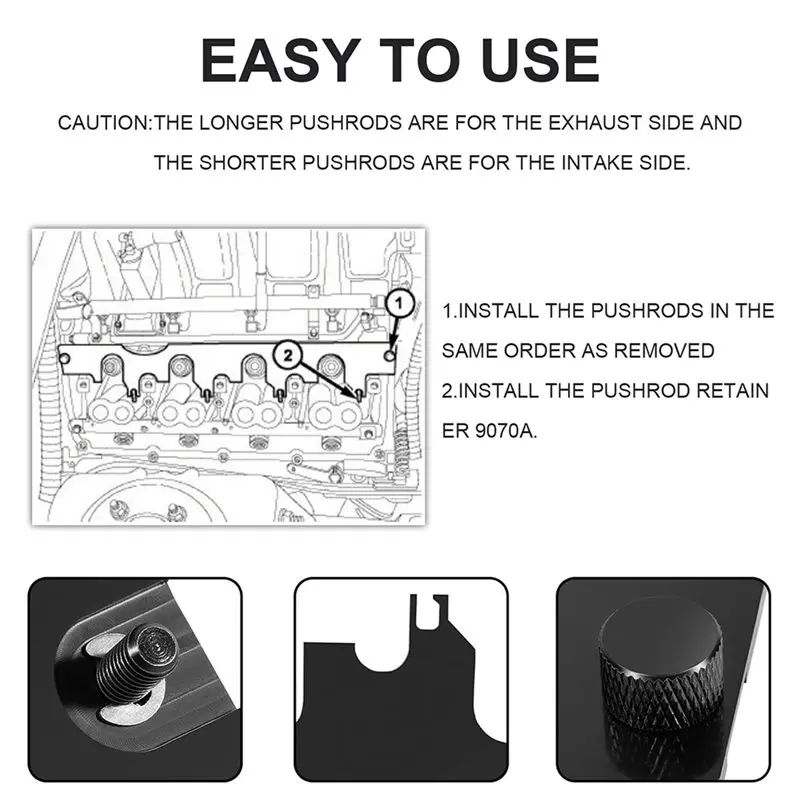 A76X-9070A Push Rod Retainer For Installing The Intake Side Rocker Shaft Assembly For /Dodge/Jeep