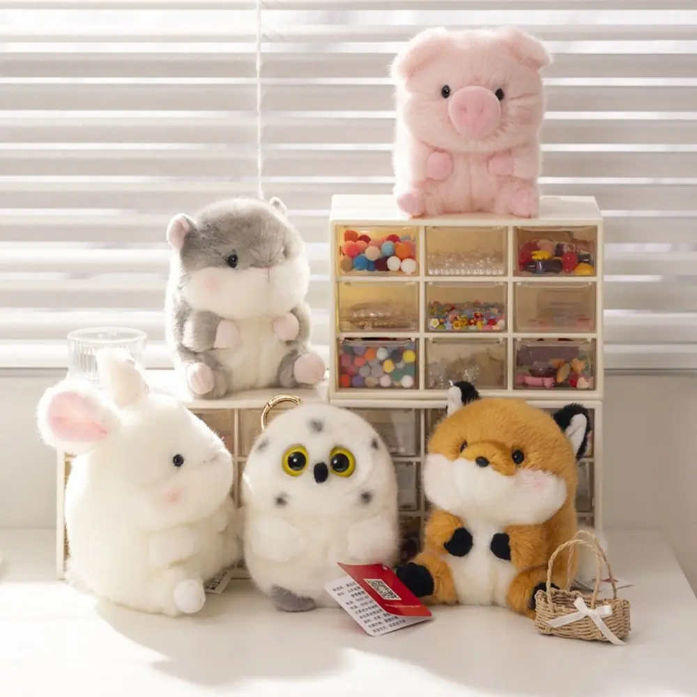 

Hamster Plush Rabbit Doll Pendant Penguin Elephant Pig Cow Plush Keychain Seal 13cm Pig Rabbit Doll Plush Keyring Kids