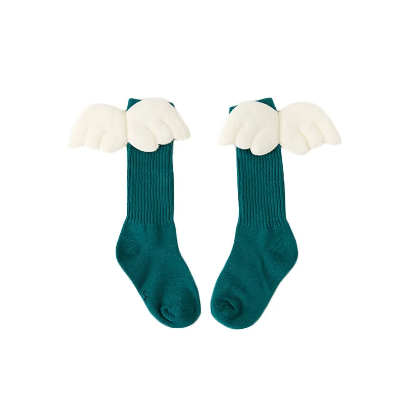 Fashion Girl Socks Autumn Winter Baby 3D Angel Wings Cute Girls Boy Toddler Sock Cotton Knee High Kids Spring 0-10y