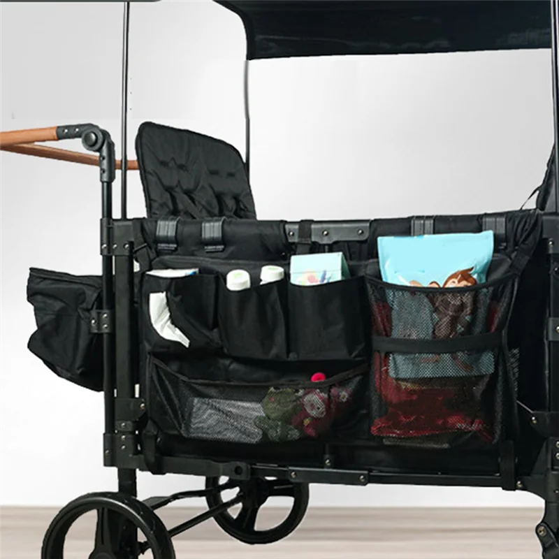 XSXS-Wagon حقيبة تخزين قابلة للطي بجيب جانبي مع جيوب ملحقات حقيبة شبكية لعربة التخييم والشاطئ