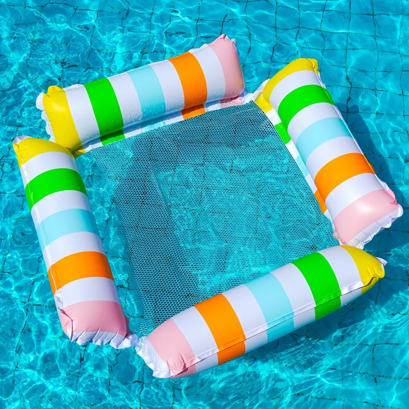

Foldable Inflatable Seatings Backrest Striped Rainbow Inflatable Seatings Floating Outdoor Furniture Sedie Gonfiabili ZY40CQZJ