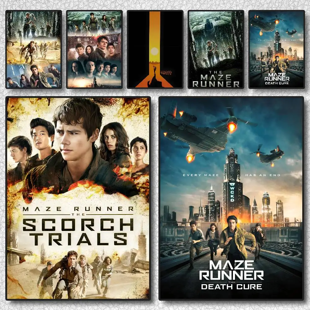 Póster de película The Maze Runner, arte autoadhesivo, pegatina impermeable, decoración de pared de habitación, dormitorio y cafetería