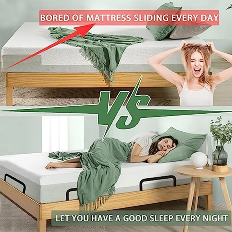 2Pcs Mattress Slide Stopper, Metal Mattress Retainer Bar For Adjustable Beds, Keep Mattress From Sliding Easy Install