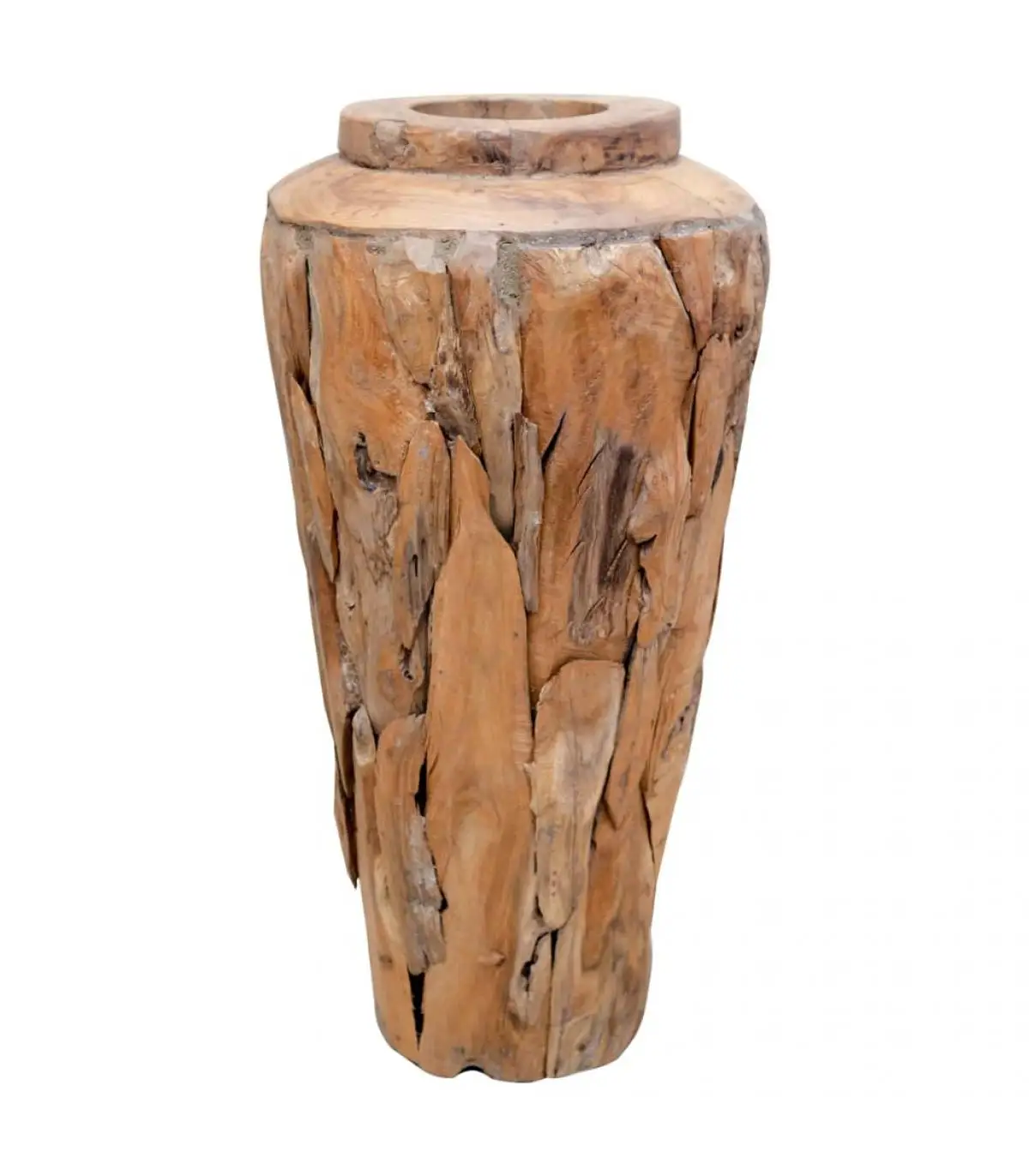 Solid wood teak decorative vase 40x60 cm