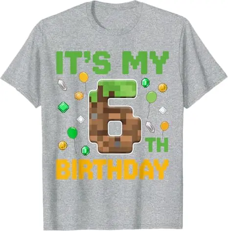 Geburtstags-Junge „It's My 6. Birthday Gamer Pixel Number Six“ T-Shirt Fashion Sons Nephew Enkel B-Day Geschenk Videospiel Spruch T-Shirt – Detail 4