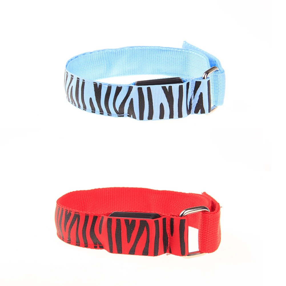 

2 pcs Glow Dark Outdoor Slap Bracelets Adults Zebra Reflective Wristb s Night Running Soft Material Adjustable Hook Loop