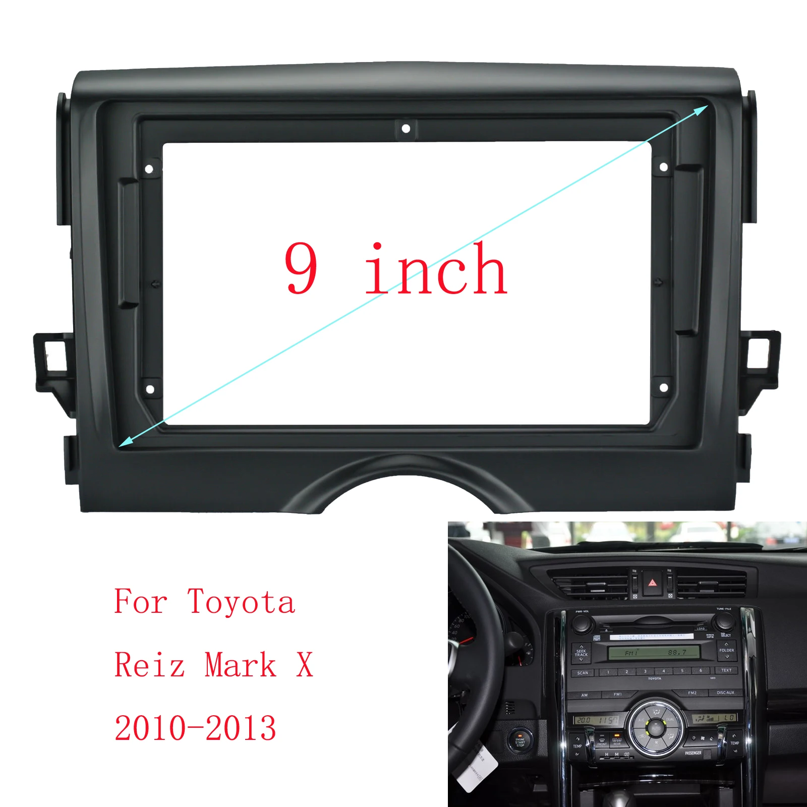 9 inch Android Car Car Frame Fascia Android Radio Fitting Panel Kit Dash Mount Installation For Toyota Mark X Reiz 2010-2013