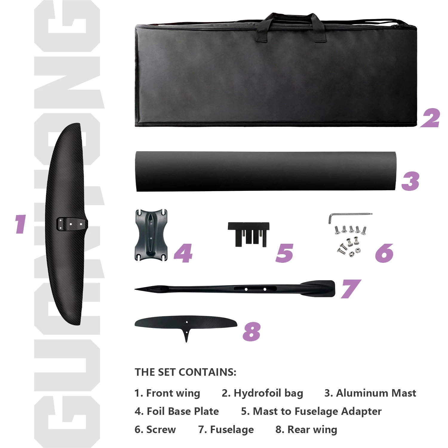 

GY-BSC810 Доска для серфинга на подводных крыльях из углеродного волокна 1022, кайт см, доска для серфинга, водные виды спорта, настраиваемый логотип для любителей серфинга