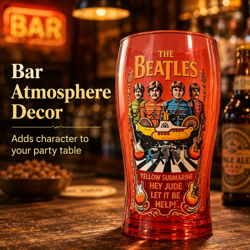 The Beatles Beatles-themed relief glass, rock band commemorative