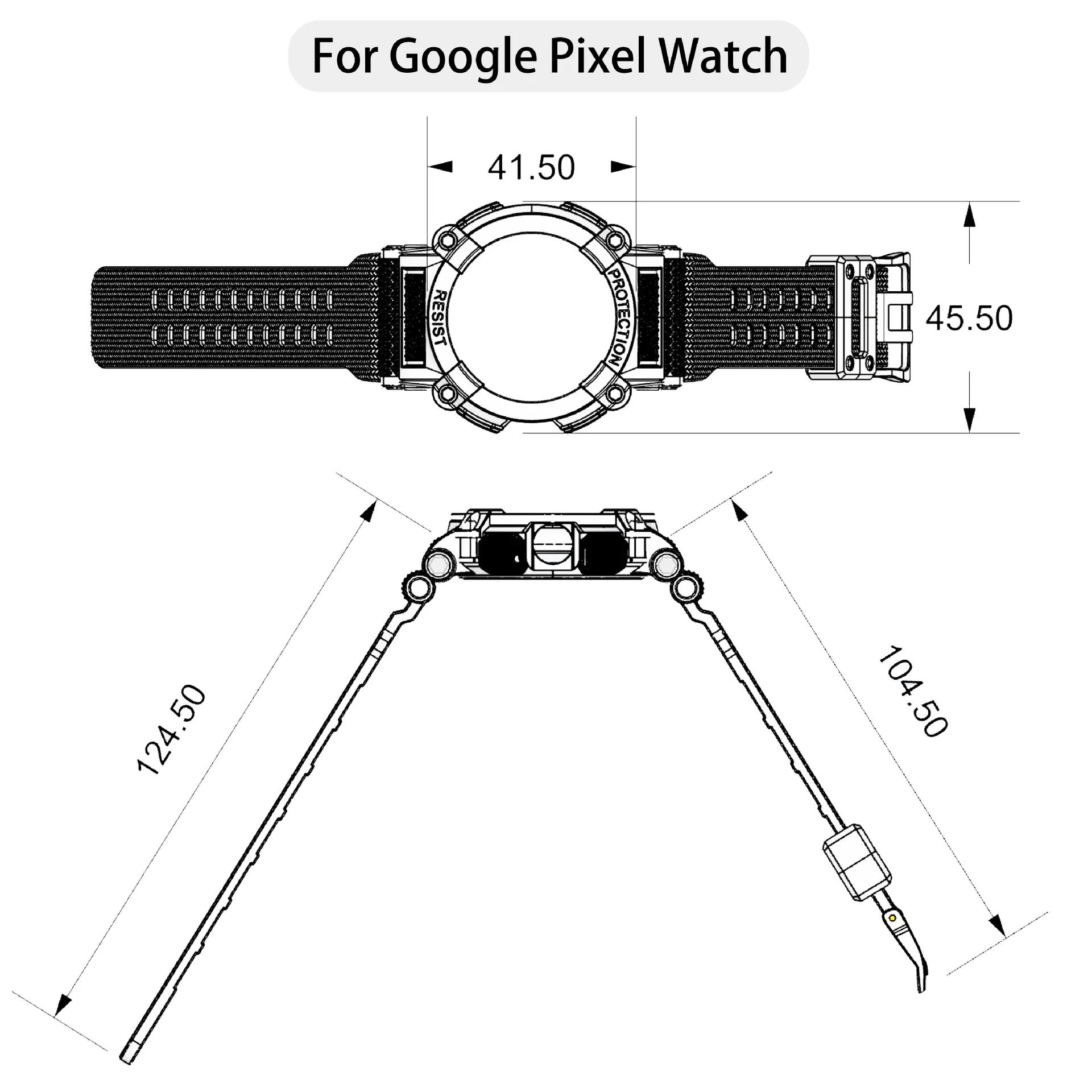 Sport Strap Case for Google Pixel Watch Band Bracelet Replacement Watchband Pixel Watch TPU Belt Protective Cover Silicone Bezel