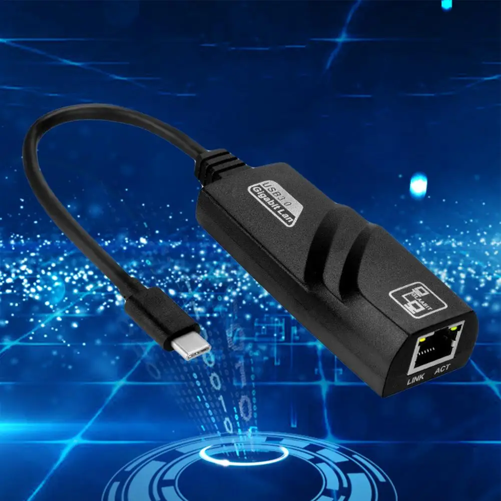 

Wired Network Card High-speed Anti-interference Driver-free USB 3.0 Type-C to RJ45 100/1000Mbps External WiFi Network Card